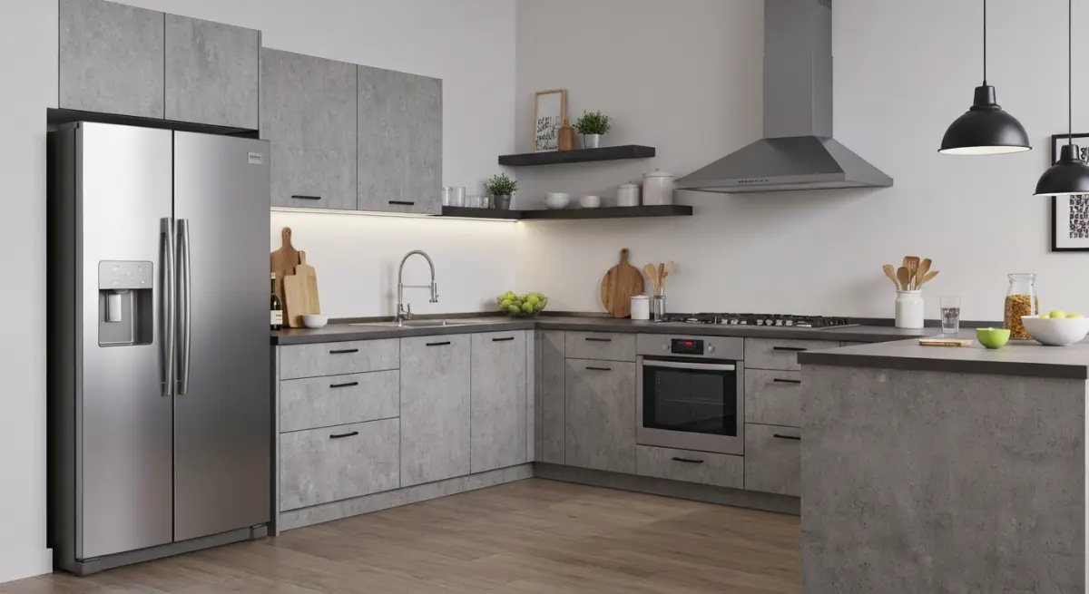 Covering cuisine effet béton cire