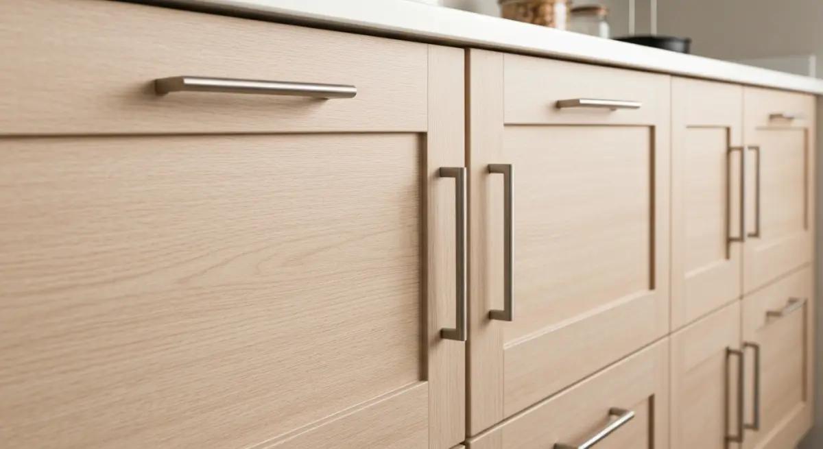 Meubles de cuisine recouverts de film adhésif